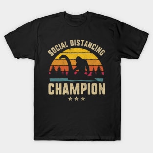 Social Distancing Champion Bigfoot Riding The Loch Ness Monster T-Shirt